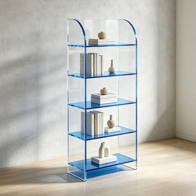 Clear Blue Acrylic Bookcase