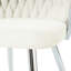 2 chaises de salle à manger modernes en lin blanc - Pieds en métal électroplaqués, ergonomiques et élégants pour la chambre à coucher, assise éponge épaisse, base, réglable, antidérapante, silencieuse, hauteur réglable, silencieuse, silencieuse-1732854289-1732854290