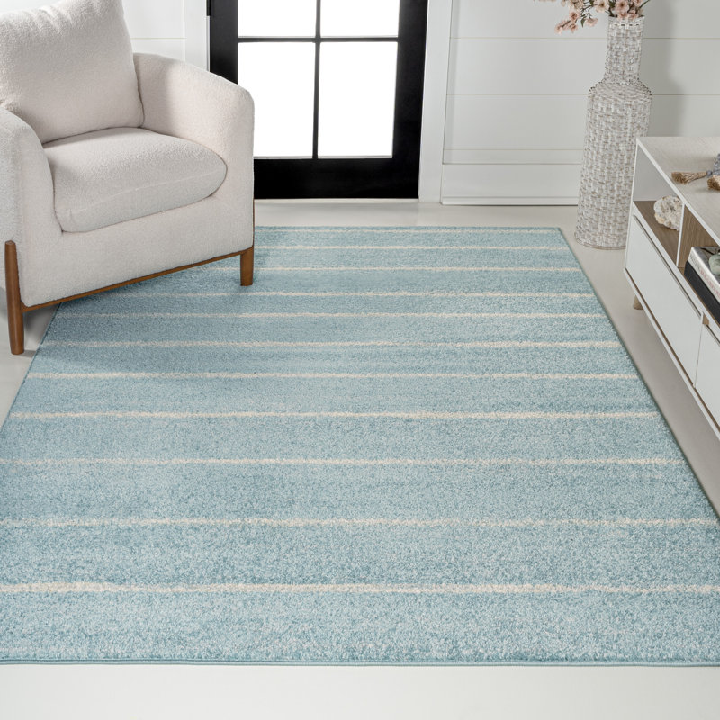 Tapis turquoise / crème Montral Minimalist, Rectangle 7 pi 9 po x 10 pi