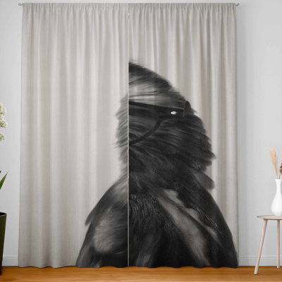 Northern Saw-Whet Owl with Glasses Blackout Curtains Pair