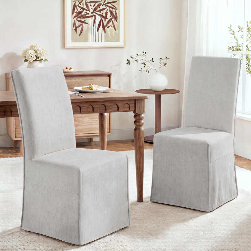 Chaise de salle à manger à haut dossier de 41 po avec housse amovible (ensemble de 2), Grey