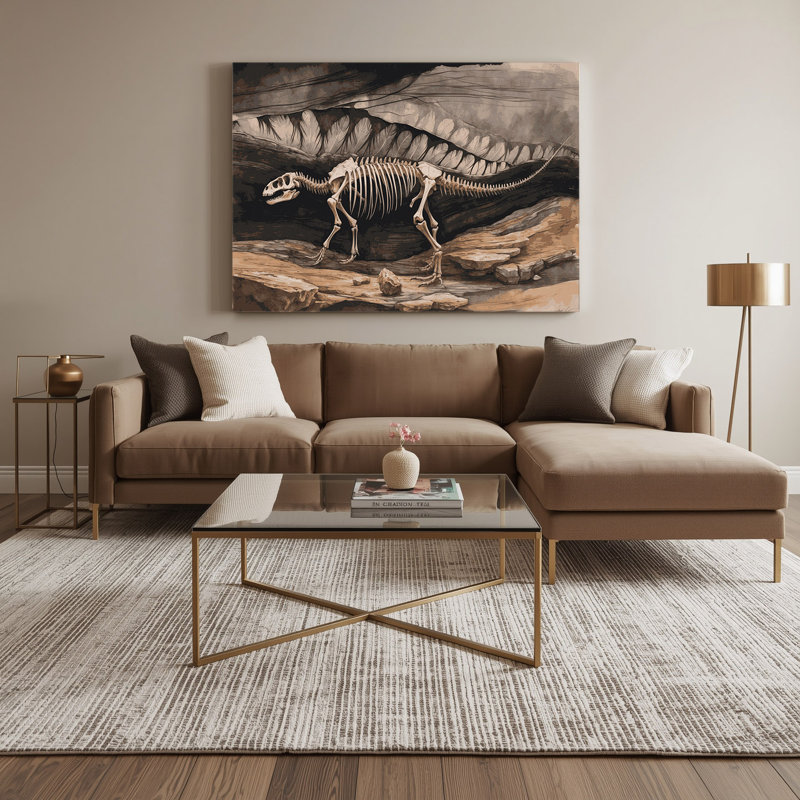 «Dinosaur Archeopteryx», art mural sur toile grise, H 11 po x l 14 po