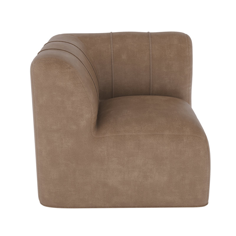 Fauteuil d'angle rembourré en cuir Lavli