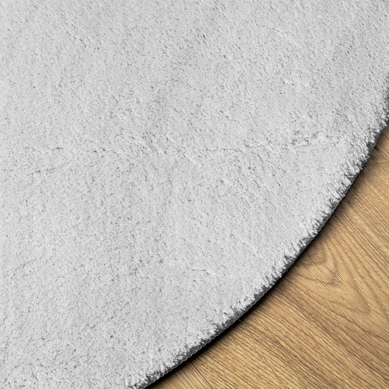 Rug "HUARTE" Short Pile Soft and Washable Grey, Round 200cm