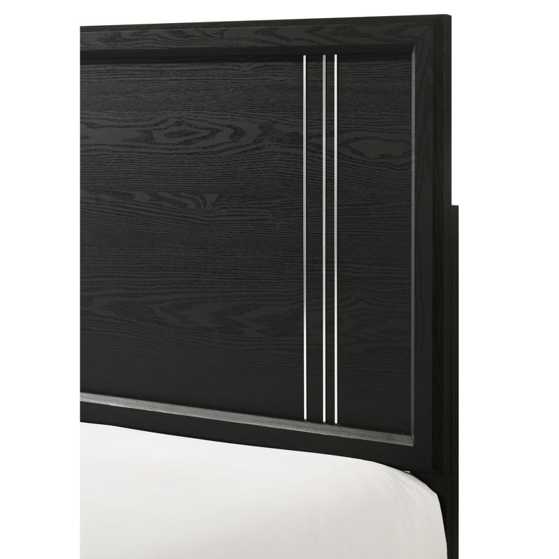 Lit à panneau contemporain grand format 1pc avec du charbon de bois - Striate
