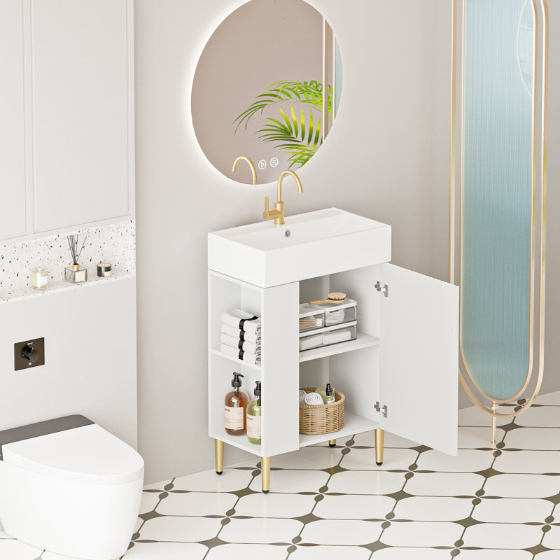 Meuble-lavabo à tablette ouverte autoportant Garman