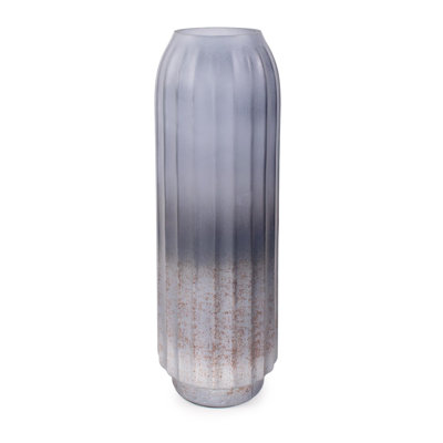 Lafave Blue Ribbed Cylindrical Vessel