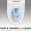 Toilette en céramique blanche, hauteur confort allongée 1,1 / 1,6, et siège à fermeture stable T039wt One, blanc, accrédité, doux