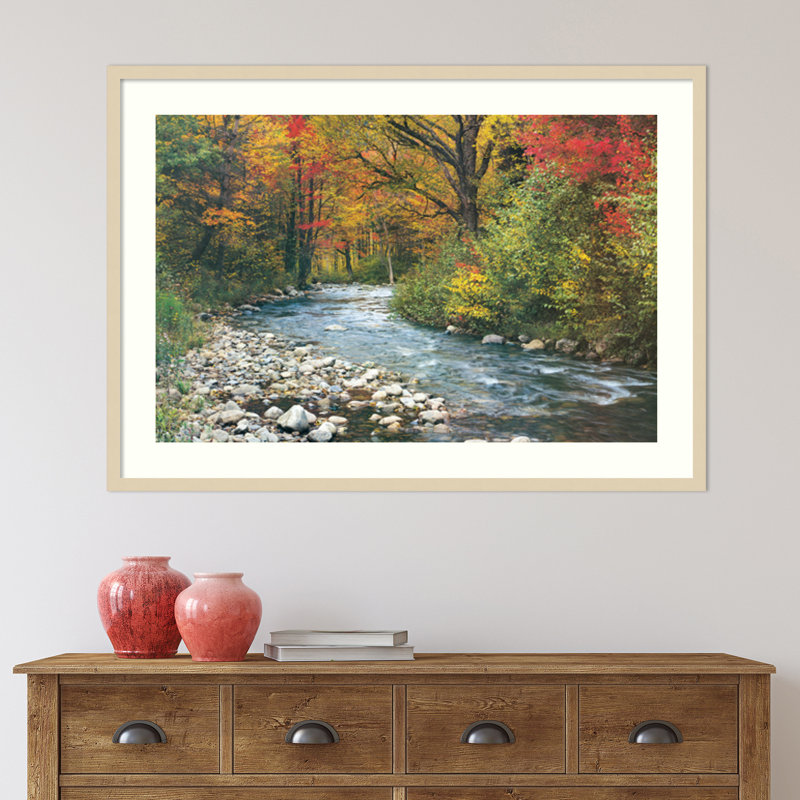 Forest Creek I - reproduction d'un seul cadre photo, L 41 po x H 29 po x P 2 po, Encadrement brun