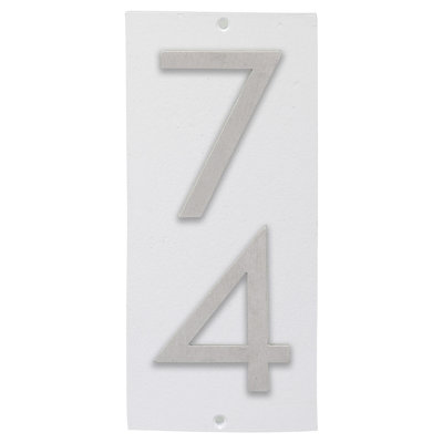 Floating Modern 6" Number Vertical Address Plaque Rectangle Wall Plaque