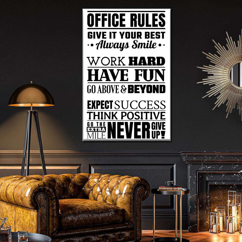 " Fun Office Rules Multi Panel Canvas Canvas Print " by HomeyNotes Studio, 24" H x 16" W x 1.25" D