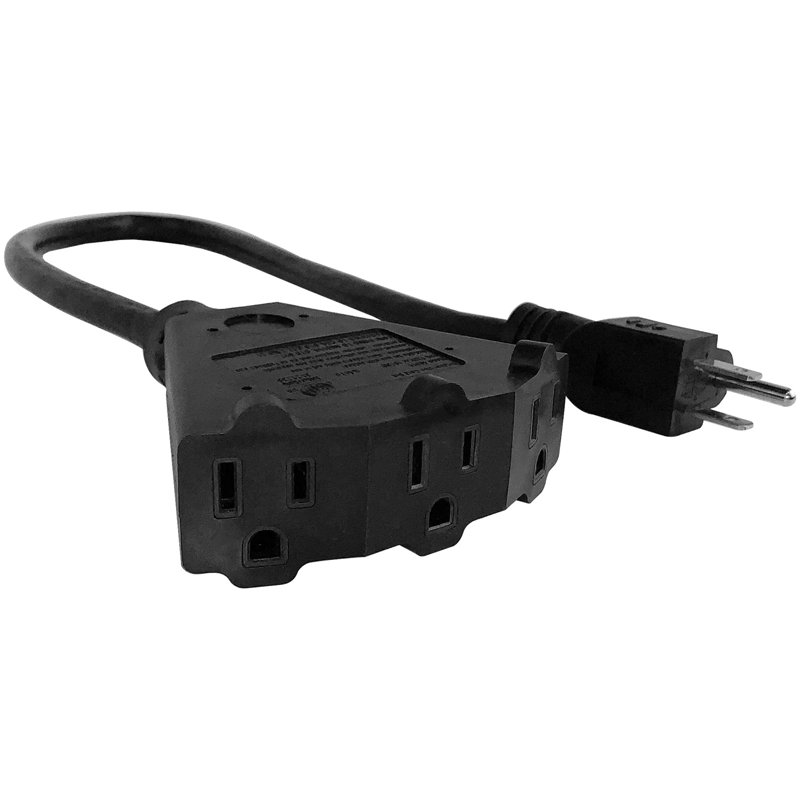 STANLEY® 3-Outlet Power Block 2 With Extension Cord, 2-Ft., Black