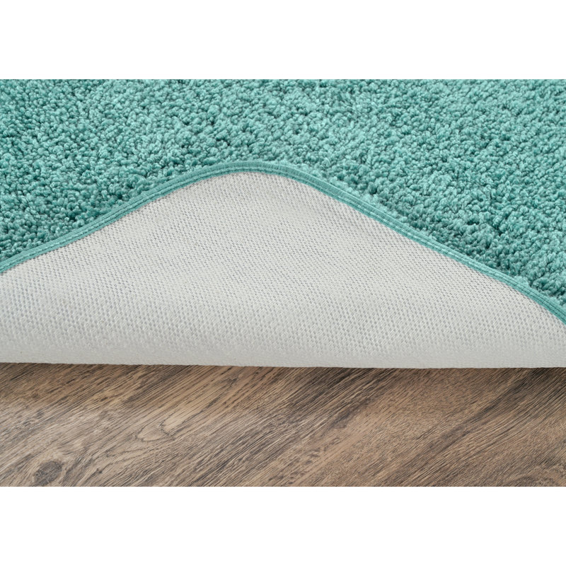 Treye Nylon Bath Rug with Non-Slip Backing, Rectangle 24" x 40", Sea Foam