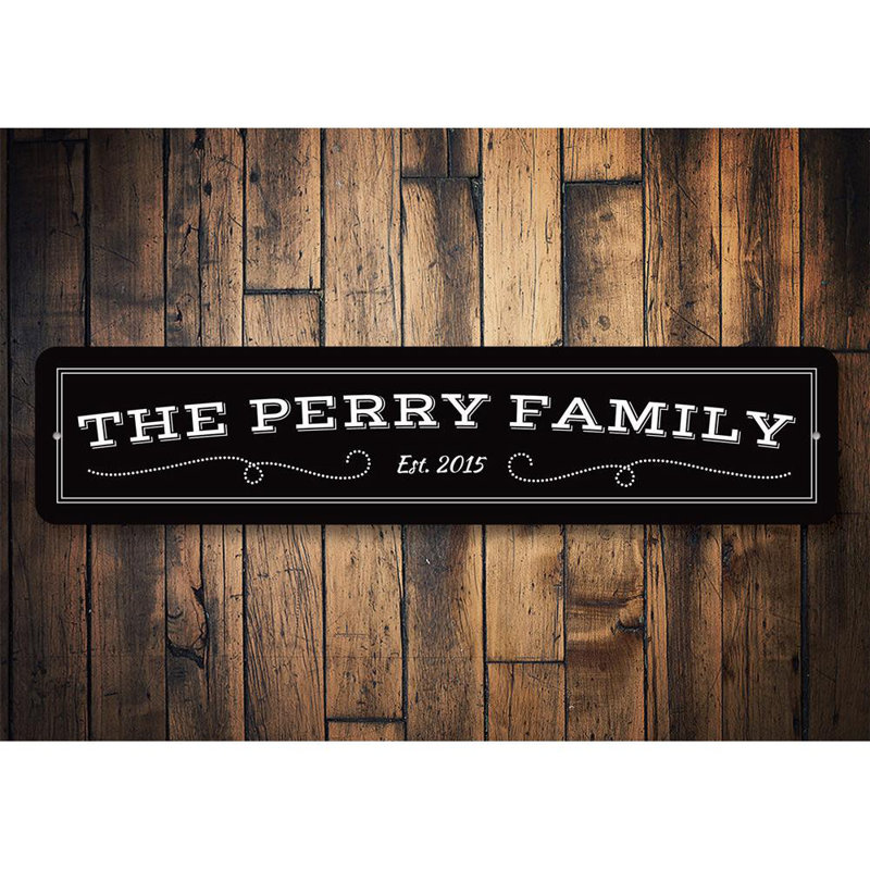 Enseigne en aluminium personnalisée Family Family, H 6 po x l 24 po x P 0,06 po
