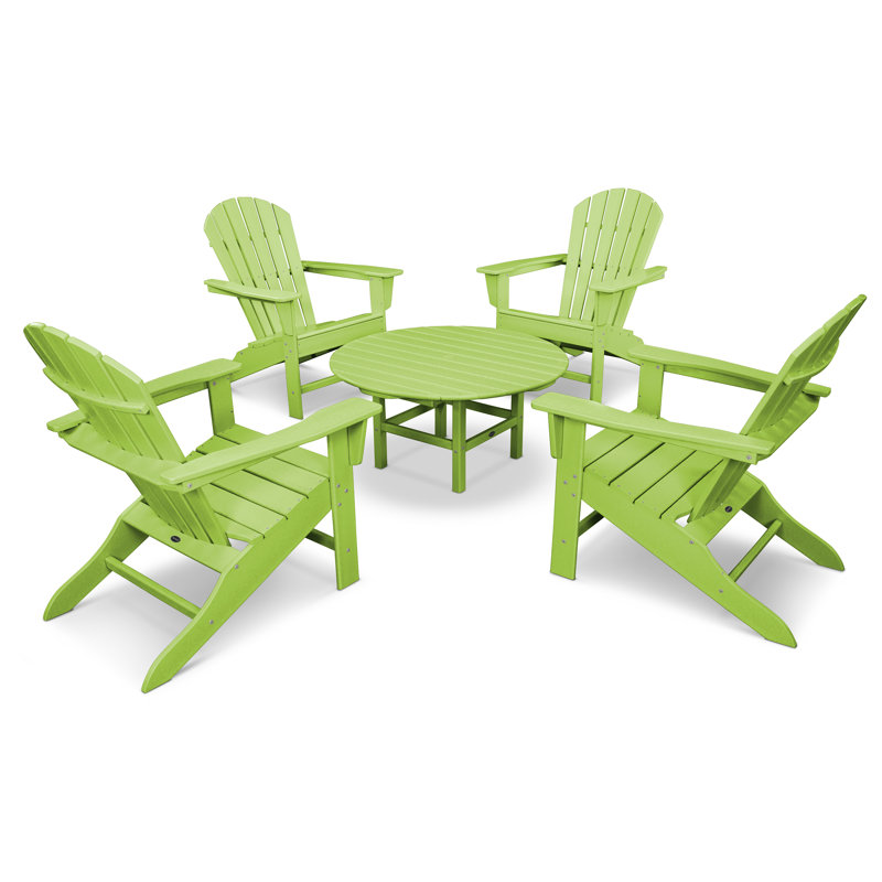 POLYWOOD South Beach 5-Piece Conversation Group, Lime