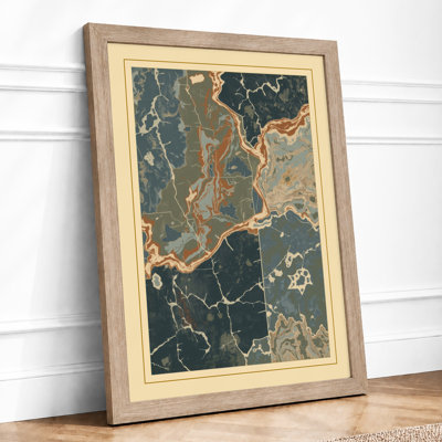 Antique Coastal Cartography Vintage - Framed Print