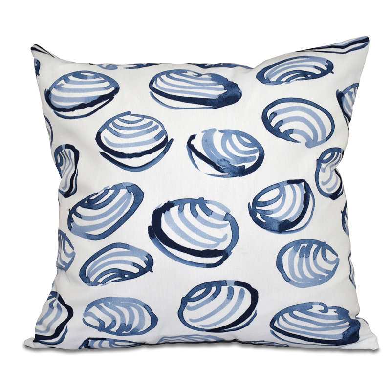 Beach Vacation Geometric Reversible Throw Pillow, 18" H x 18" W, Blue