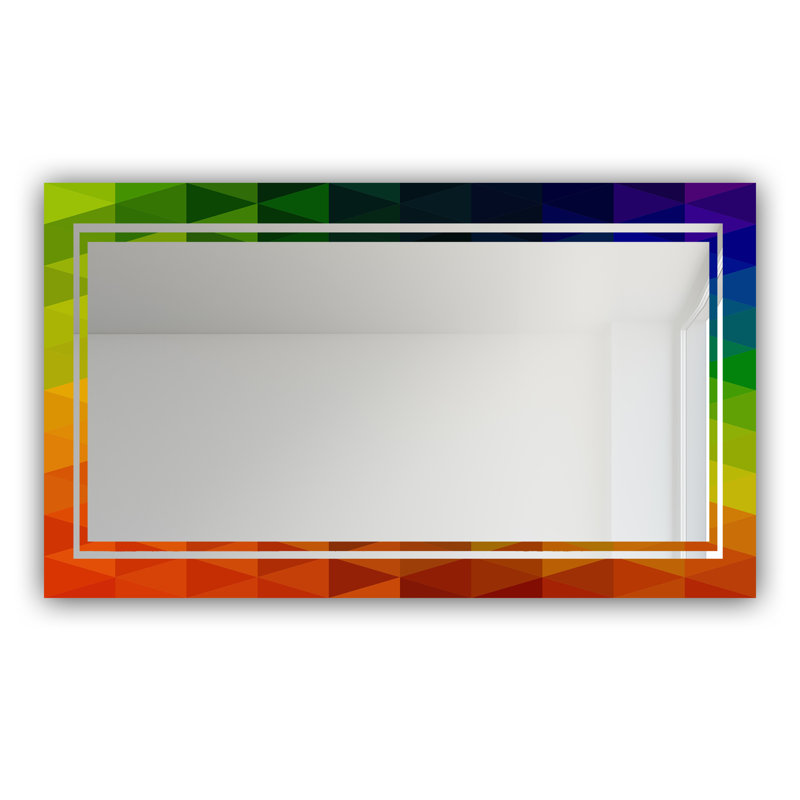 Glam Modern & Contemporary Vanity Mirror, 32" H x 24" W, Triangular Colorfields 4