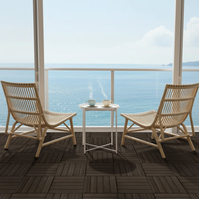 12" x 12" Solid Wood Interlocking Deck Tile