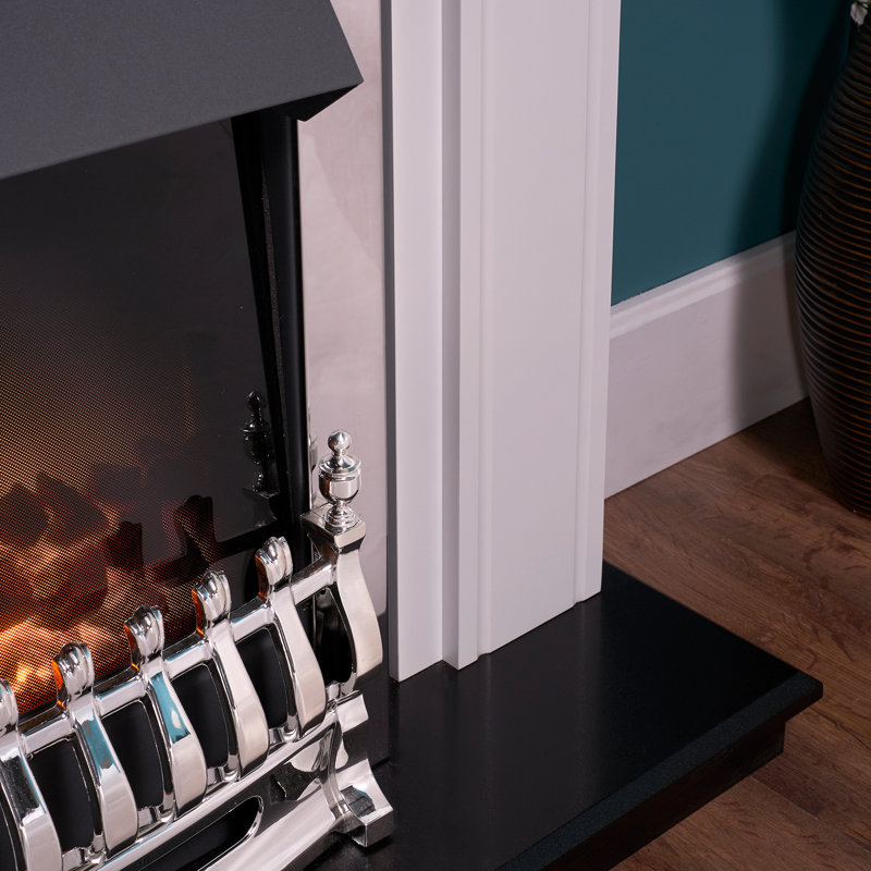 Adam 100cm W Electric Fireplace with 6824.28 BTU, Satin/Chrome