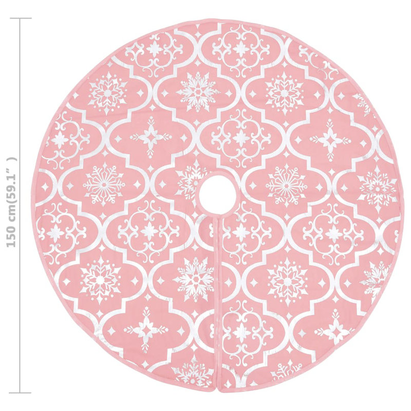Kimber Luxury Christmas Tree Skirt with Sock, 150 cm, Pink