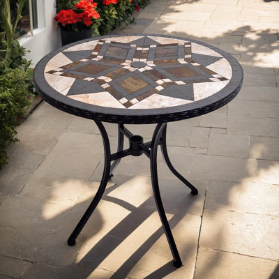 Darwin Garden Stone Mosaic Bistro Table