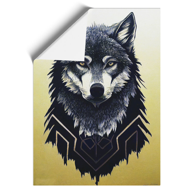 Unique Wolf Art No.4 - Wall Art, 29.7cm H x 21cm W, Paper, No Matte
