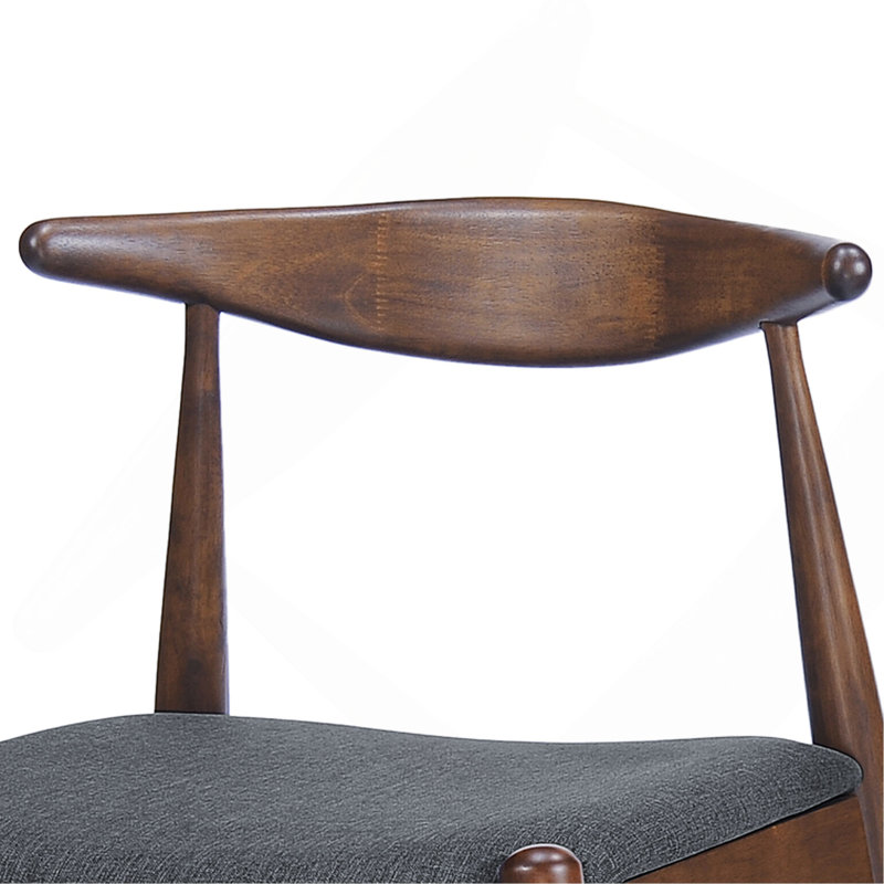 Ensemble de 2 chaises de salle à manger en bois d'hévéa avec dossier ergonomique et coussins de confort