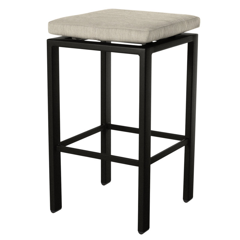 Aris Outdoor Bar Stool, Carbon Black, Sahara Cafe, 31.25"