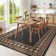 Modern Easy Jute Rug Machine Washable Geometric Bordered Indoor Outdoor Carpet with Non-Slip Backing, Non-Shedding Floor Cover for Backyard, Bedroom, Patio