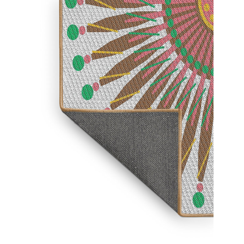 Laine tissée à la main et polyester brun/vert/gris Tapis décoratif, Rectangle 5 pi x 7 pi