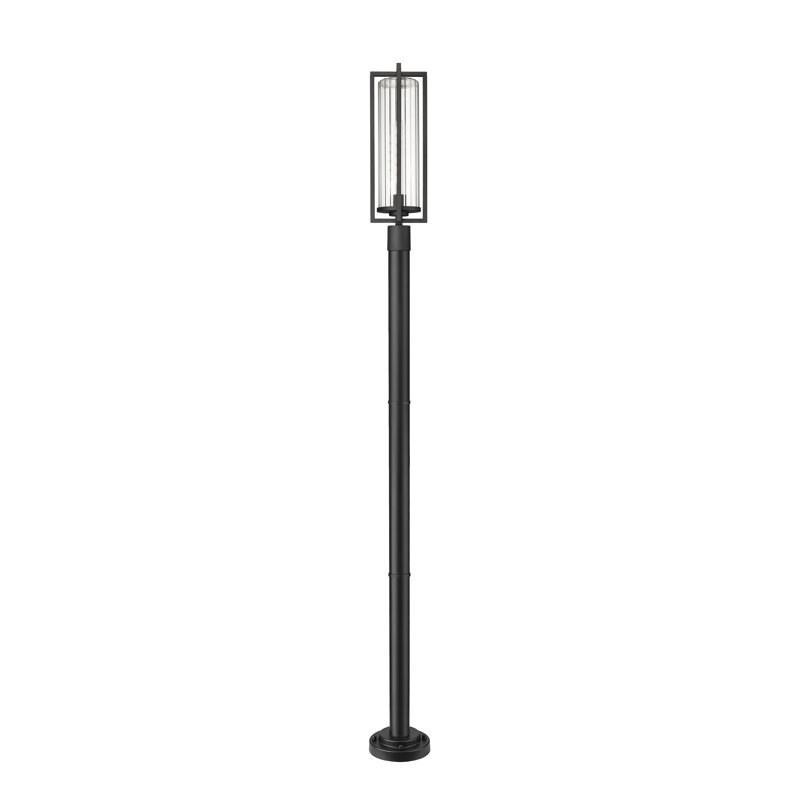 Aura 1 Light Outdoor Post Mounted Fixture in Black