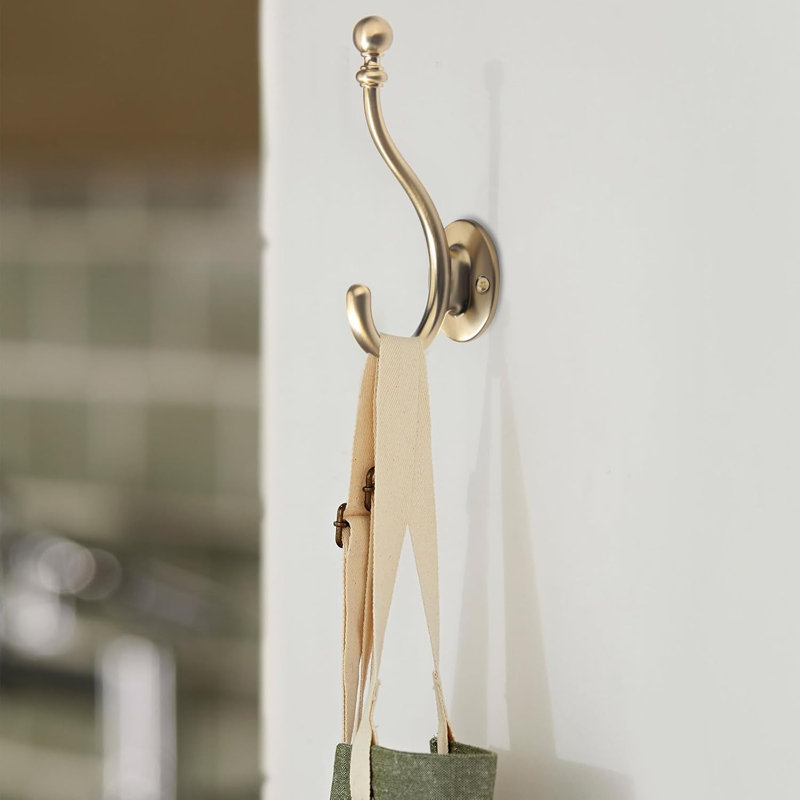 Lot de 5 crochets décoratifs en bronze champagne pour salle de bain, chambre, cuisine, armoire, placard.
