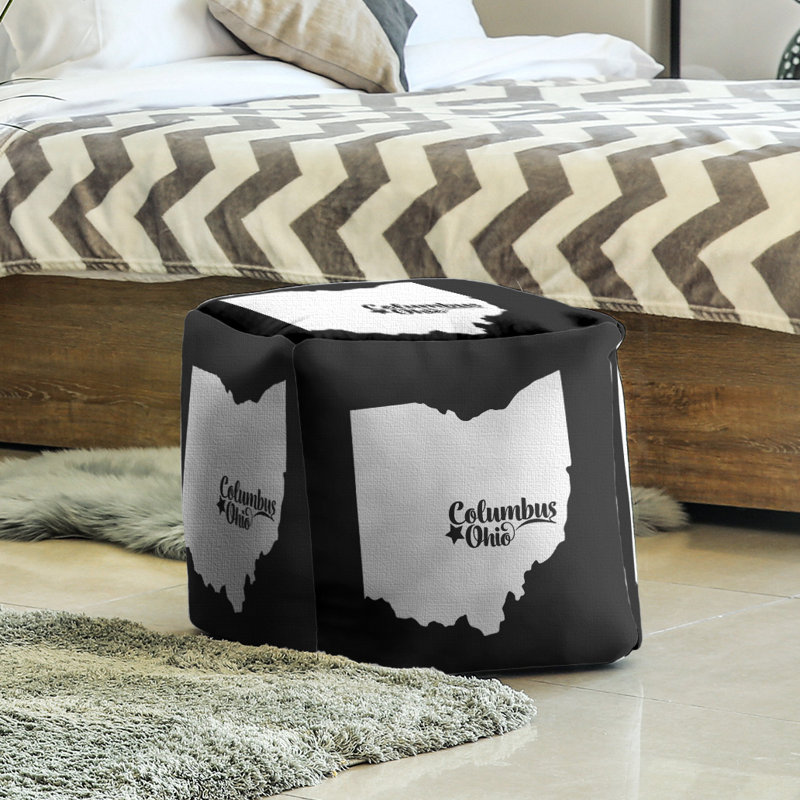 Repose-pieds à cubes ohio columbus, Noir