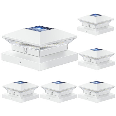 Lampadaire solaire pour poteau d'extérieur, 40 lumières à DEL 30 lumens pour poteau de clôture d'extérieur avec 3 modes, poteau de clôture pour terrasse à énergie solaire pour poteaux 4 x 4, 5 x 5 ou 6 x 6 dans un décor de jardin
