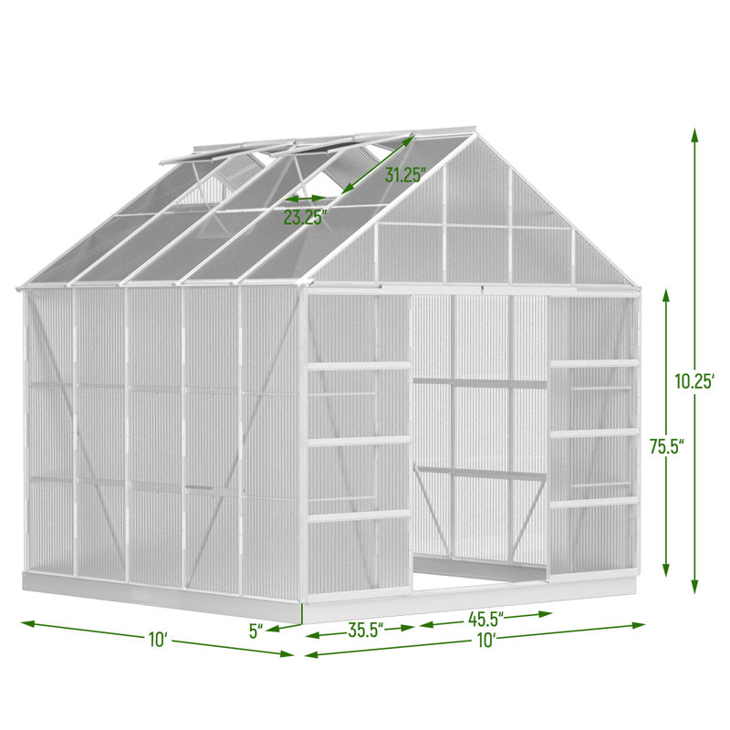 10' W x 10' D Hobby Greenhouse