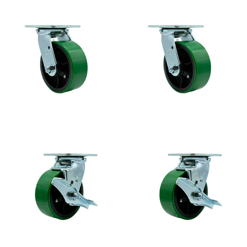 4 Piece Polyurethane on Steel Caster Set