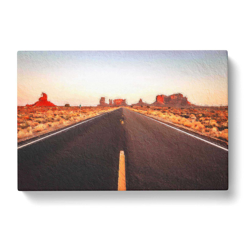 Road Through Arizona - Wrapped Canvas Painting, 40cm H x 60cm W x 3cm D