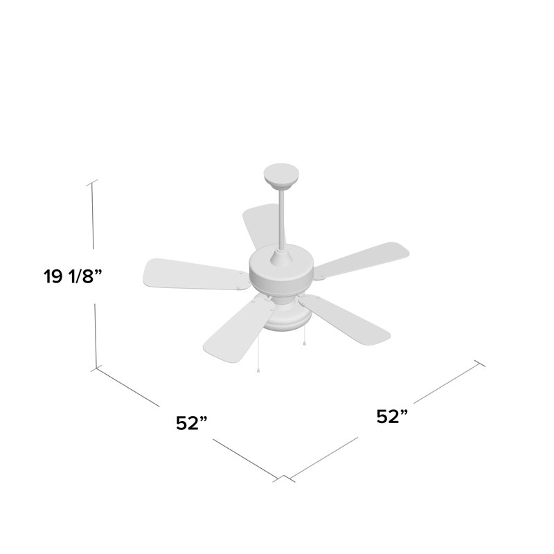 Ventilateur de plafond 52 po Wojtowicz, Noir mat
