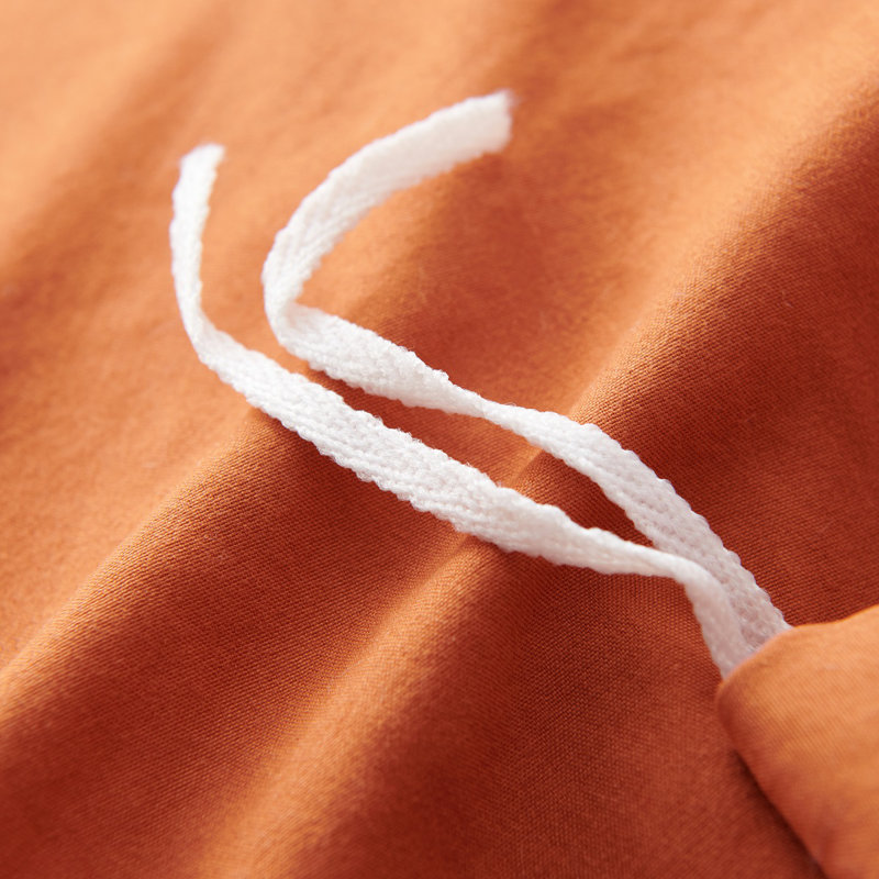  Nayoroom Washed Cotton Plain Breathable Simple and stylish Duvet Cover Set, Orange Brown