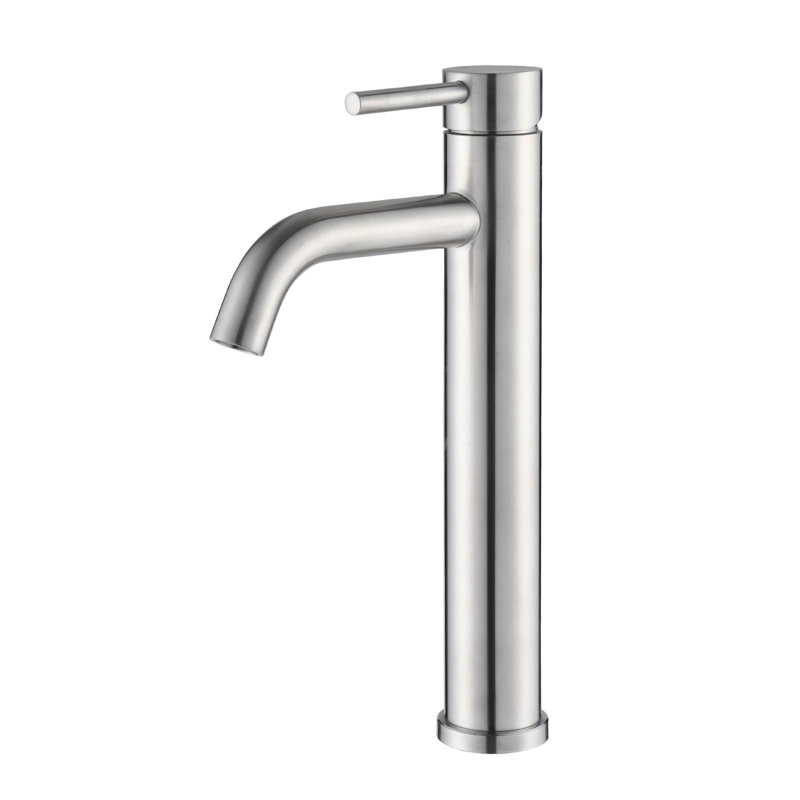 Modern Bathroom Single Handle Tall Faucet, Brushed Nickel