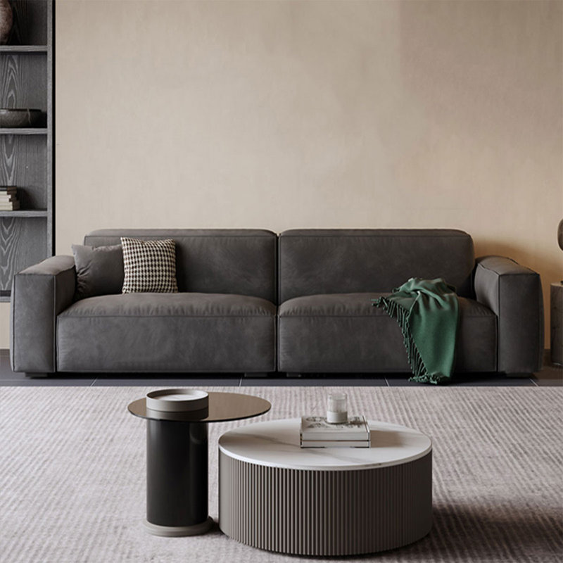 Coussin modulaire en polyester gris foncé, H 27,56 po x l 101,57 po x P 39,37 po