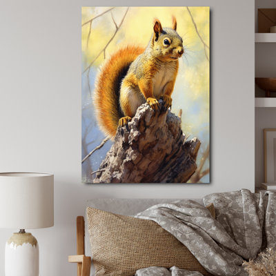 Écureuil vif sur toile