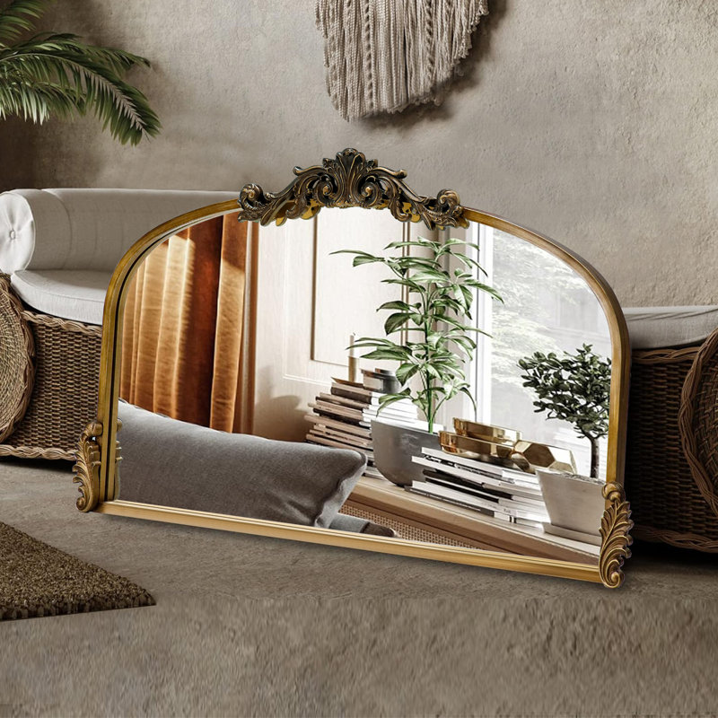 Metal Framed Vintage Accent Mirror, 22" x 37", Antique Bronze