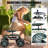 Garden Cart Seat Rolling Scooter Wagon with Extendable Steering Handle Swivel Seat & Utility Basket...(Green)