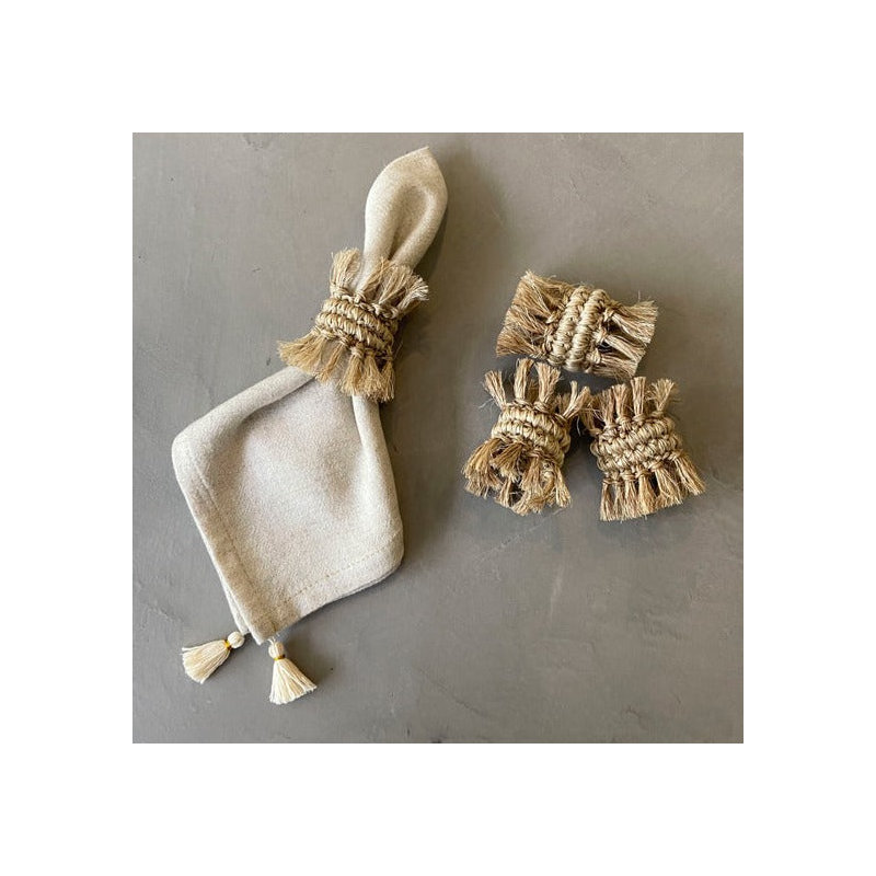 Fringe Napkin Rings - Set of 4