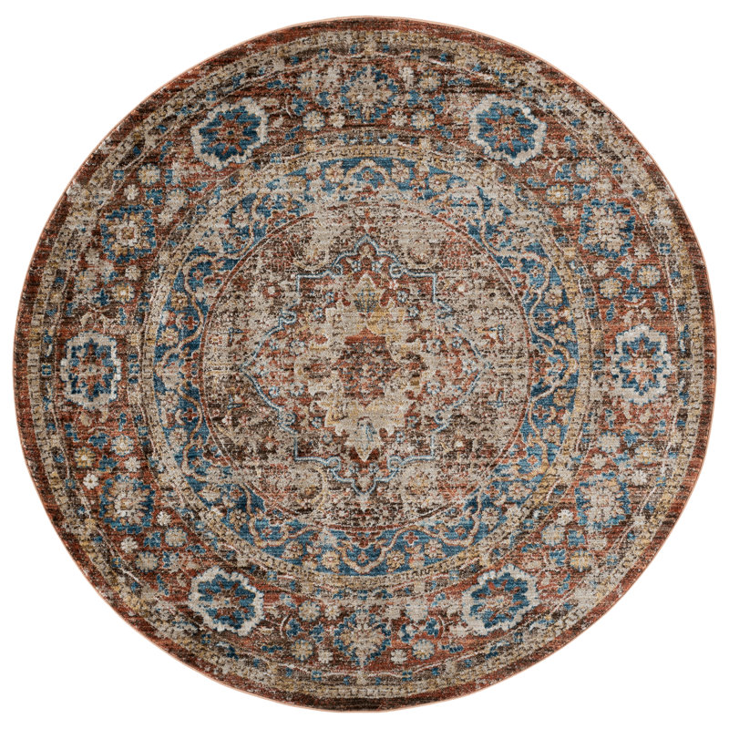 Ashlee Oriental Area Rug, Round 122 cm