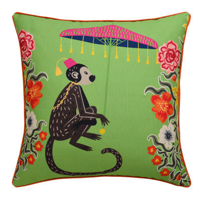 Maharaja Monkey Left Side Throw Pillow