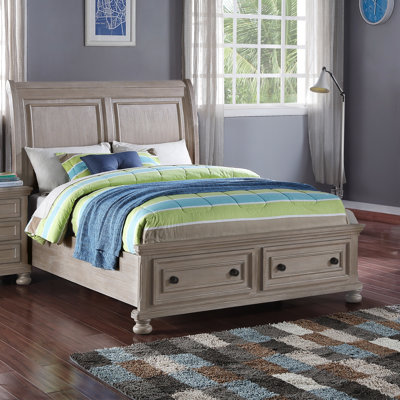 Allegra Wood Twin Bed, Pewter