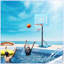 Support pour panier de basketball près de la piscine, système de cerceau portatif réglable en hauteur de 36,5 po à 48,5 po avec panneau transparent et base remplissable pour toute la famille, bleu, noir, rouge